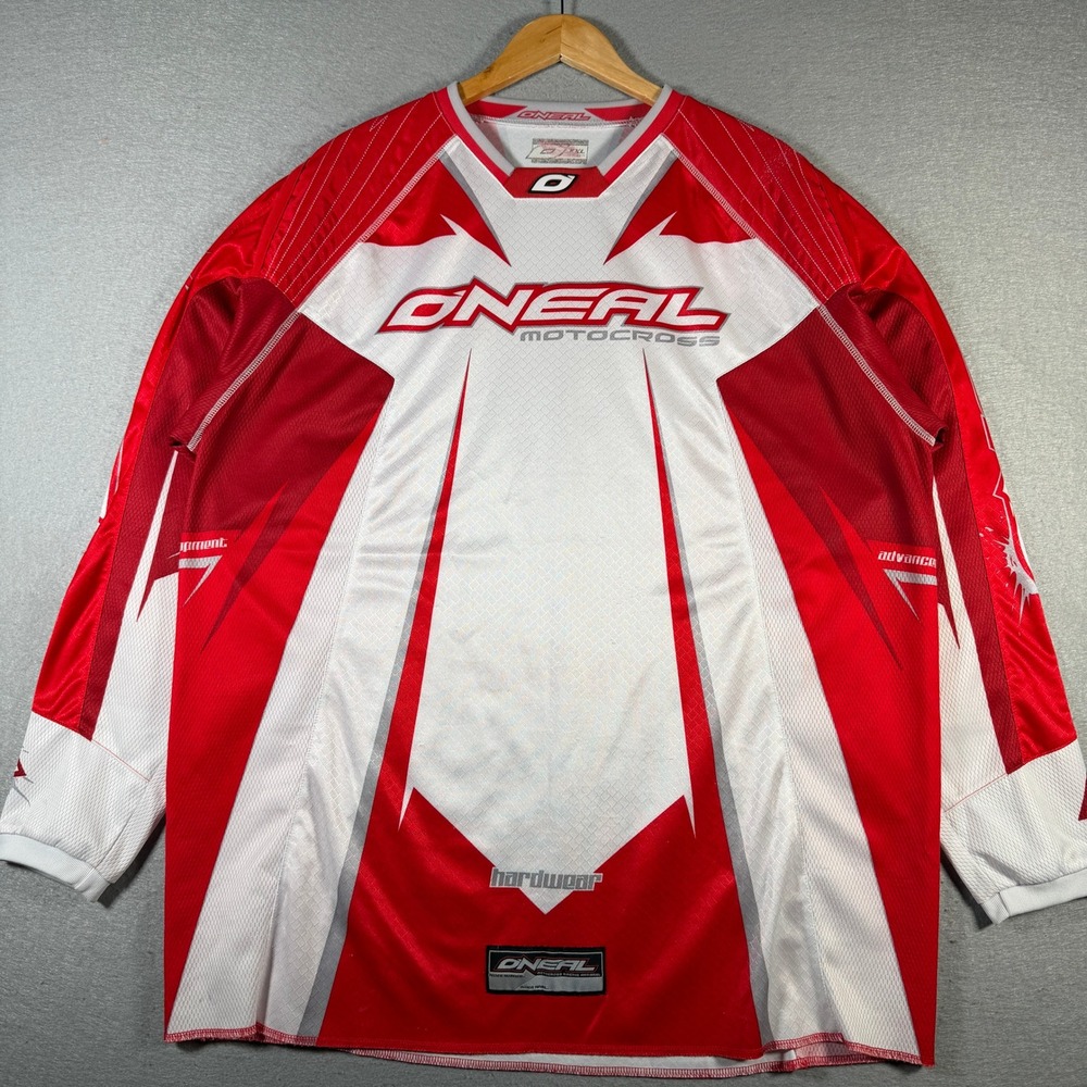 O'neal Motocross Racing Jersey Men's XXL Red‎ White Advanced Hardwear Trendy